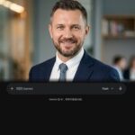 Портрет уверенного бизнесмена компании Бетонный Двор на нейтральном фоне в студийном освещении